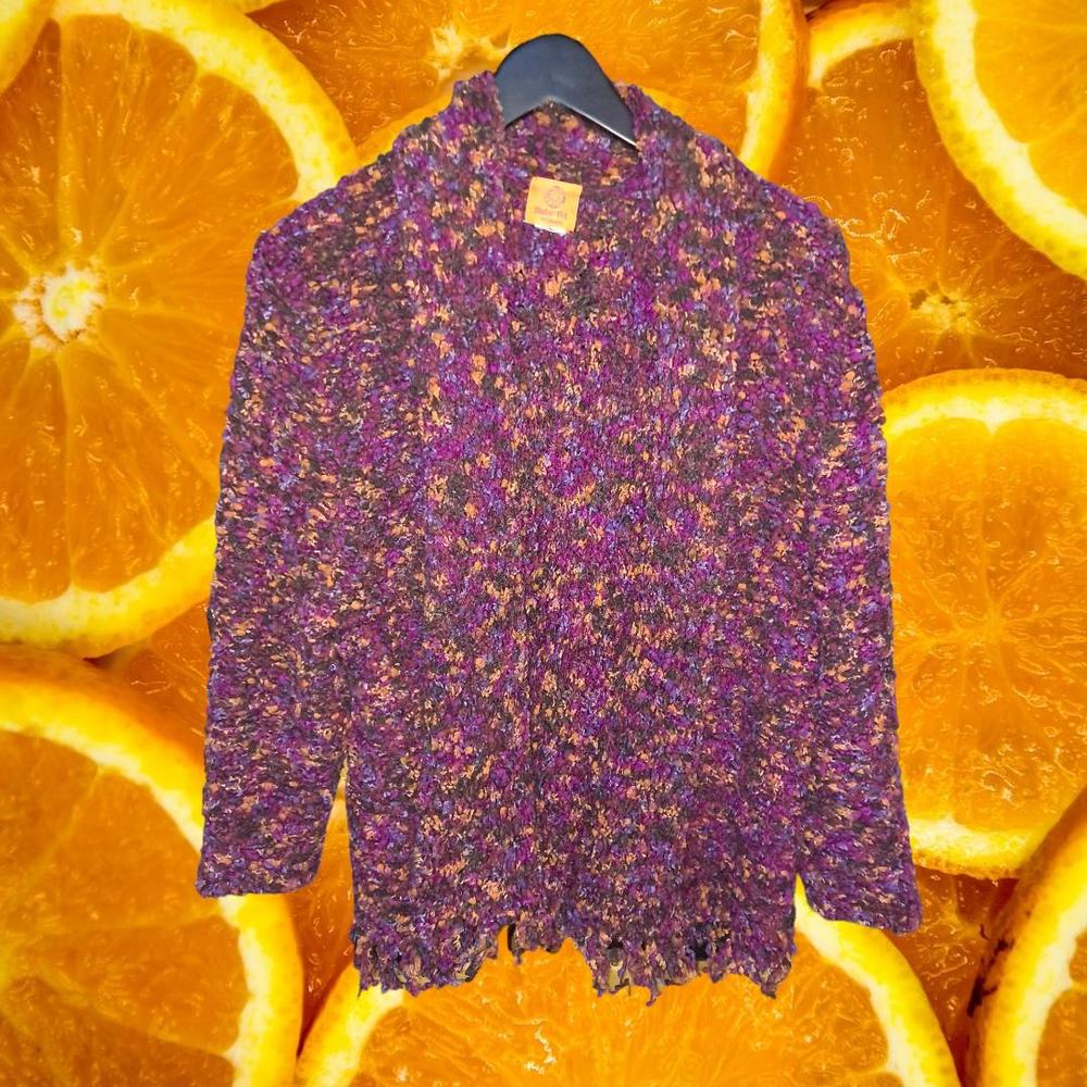 Ruby Rd BOHO Orange, Pink, Purple and Green Open Front‎ Sweater